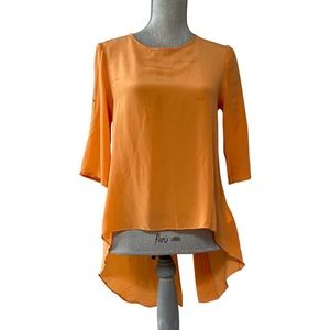 Alexander Wang silk tunic orange colour 3/4 sleeves split back